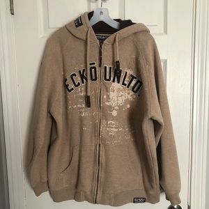 Tan Ecko Zip up hoodie